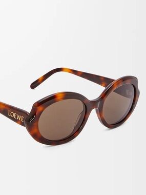 Loewe Tortoiseshell Oval Sunglasses with Brown Lenses